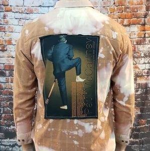 Upcycle Flannel Concert T Paul McCartney Unisex M